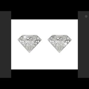 Gorgeous crystal encrusted diamond shaped earrings